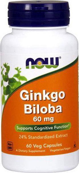 NOW Ginkgo Biloba 60 мг 60 капсул