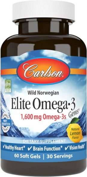 Carlson Labs Elite Omega-3 Gems 60 Soft gels