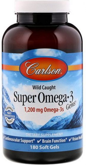 Carlson Labs Super Omega-3 Gems 1200 мг 180 капсул