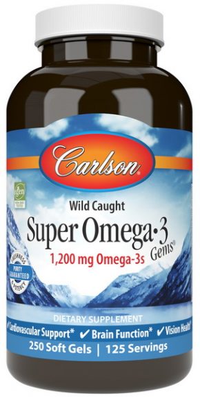 Carlson Labs Super Omega-3 Gems 1200 мг 250 капсул