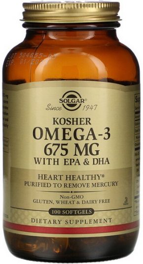 Solgar Omega-3 675 mg Kosher 100 капсул