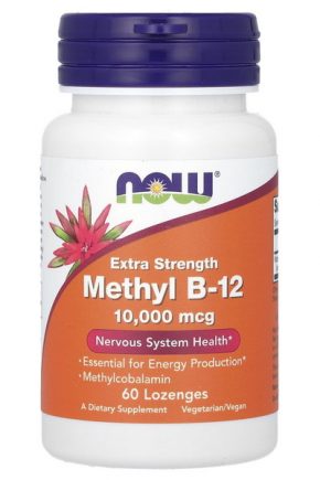 NOW Foods метилкобаламин Methyl B-12 10 000 мкг 60 пастилок